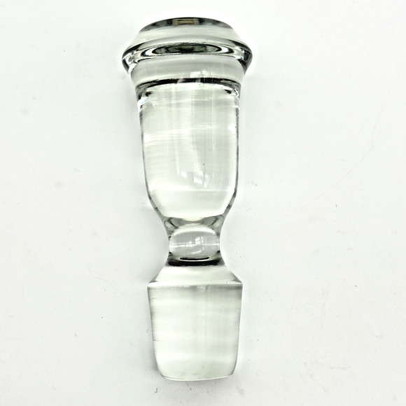 Vintage Decanter Stopper Solid Clear Glass Barware For 1” Mouth - Picture 2 of 5